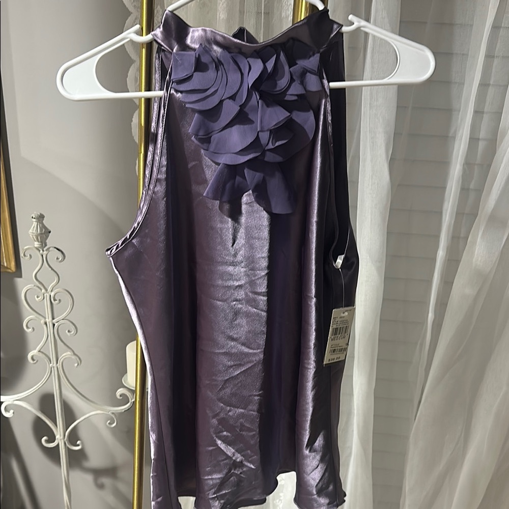 BCX Purple Charmeuse Blouse